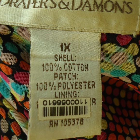 DRAPERS&DAMONS Women's Open Front Blazer 100% Cotton Size-1X - Picture 12 of 13